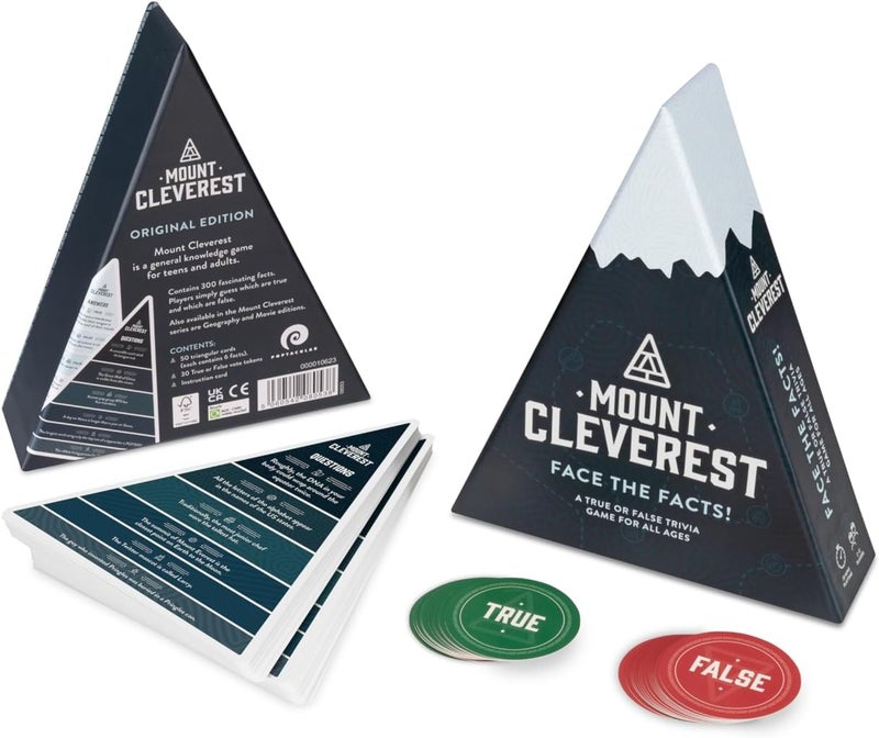 Mount Cleverest Store ® Original Edition | True or False Trivia Game | Fun Adults & Kids Family Card Game | Stocking Stuffer | Travel Games | Party Games for Birthday | Gift for Boys and Girls - Image 3